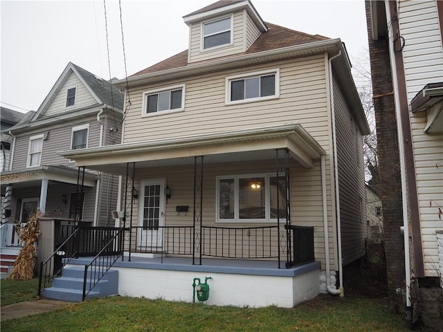 view of front of home with covered porch