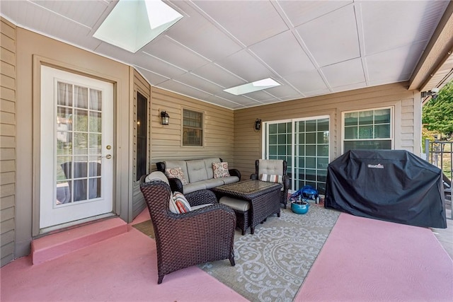 view of patio / terrace featuring outdoor lounge area and area for grilling