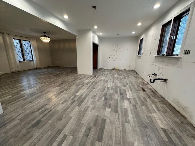 interior space with hardwood / wood-style floors