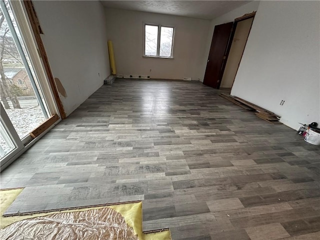 empty room with hardwood / wood-style flooring