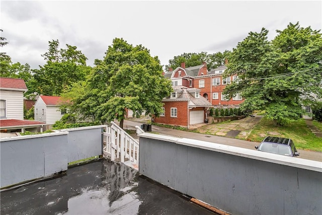 balcony with central AC unit