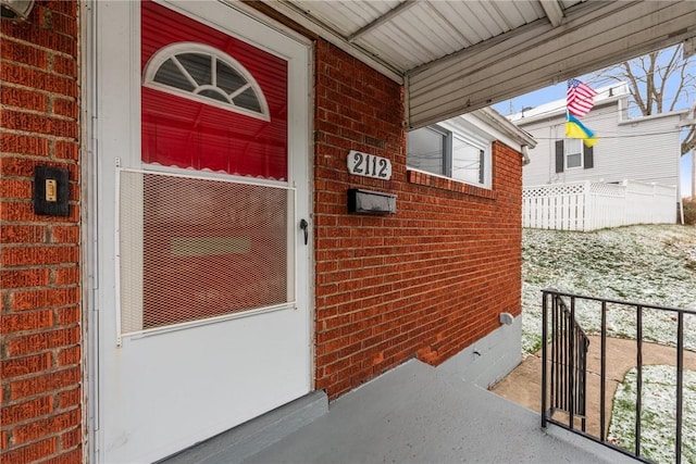 view of doorway to property