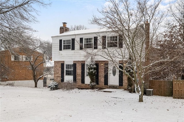 view of front of property with central AC unit