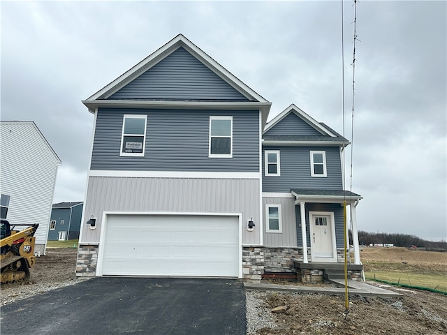 view of front facade with a garage