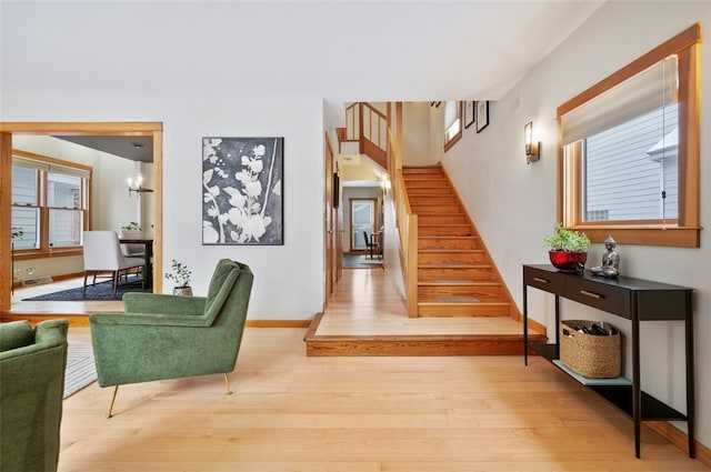 interior space featuring a wealth of natural light and hardwood / wood-style floors