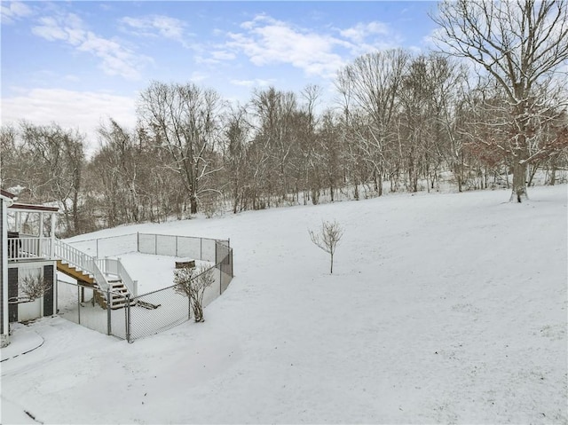 view of snowy yard