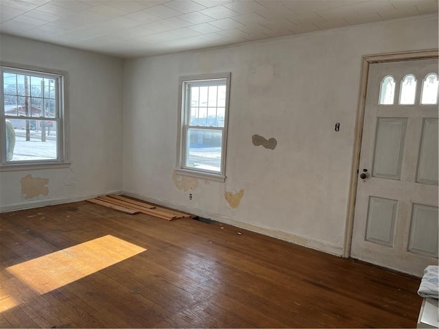 foyer featuring dark hardwood / wood-style floors