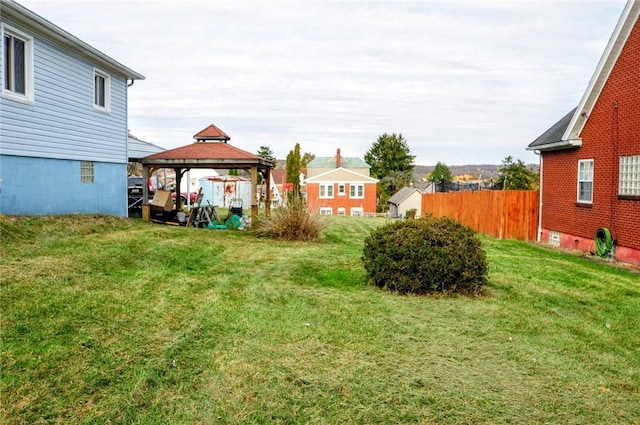 view of yard with a gazebo