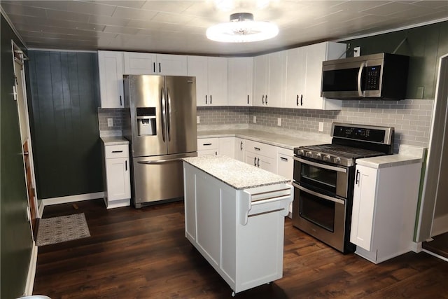 kitchen featuring a center island, white cabinets, and appliances with stainless steel finishes