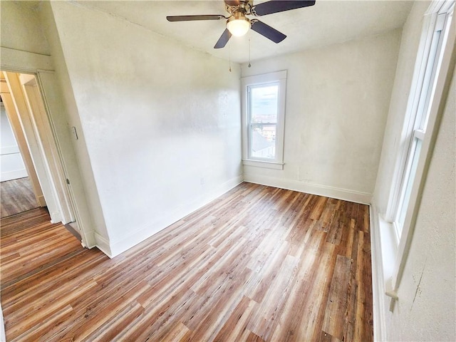 2013 S Jefferson St, Shenango Twp Law, PA 16102 - spare room featuring light wood finished floors, baseboards, and ceiling fan