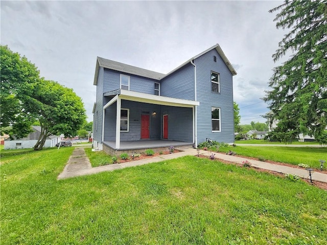 2013 S Jefferson St, Shenango Twp Law, PA 16102 - view of front of property featuring covered porch and a front lawn