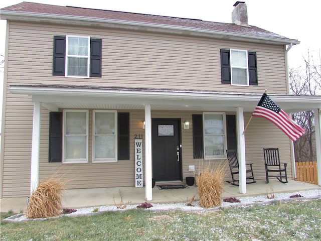 view of front of house featuring covered porch