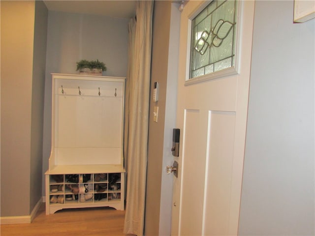 mudroom featuring hardwood / wood-style floors