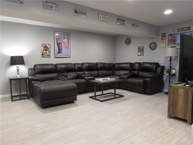 living room featuring light hardwood / wood-style floors