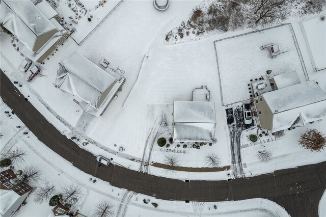 view of snowy aerial view