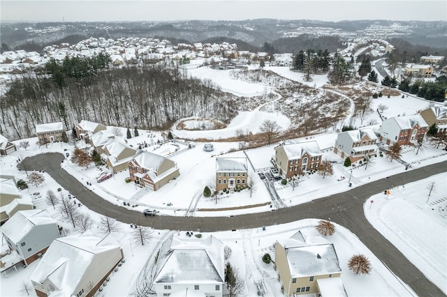 view of snowy aerial view