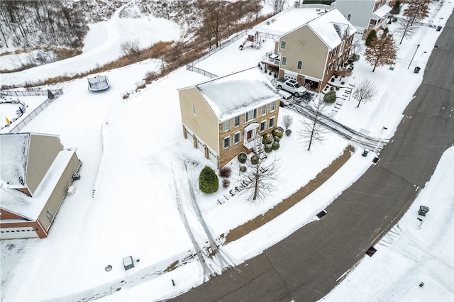 view of snowy aerial view