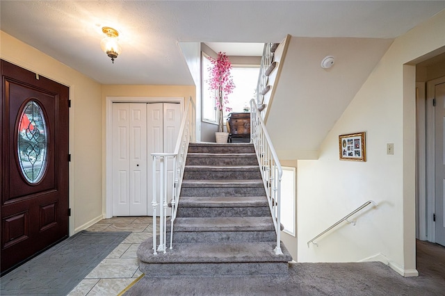 view of tiled foyer