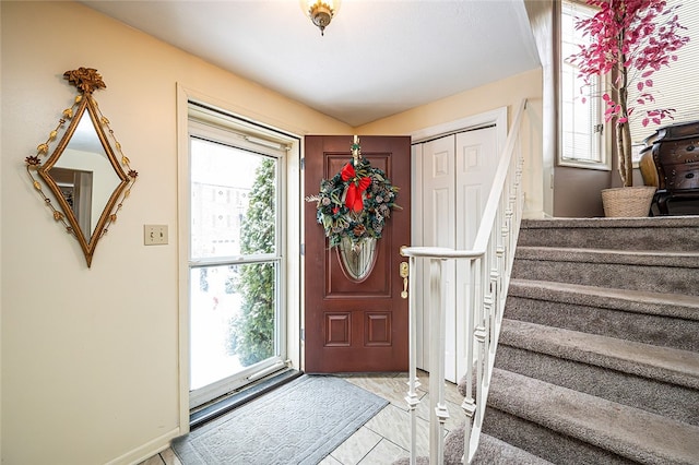 foyer with plenty of natural light