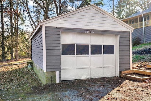 view of garage