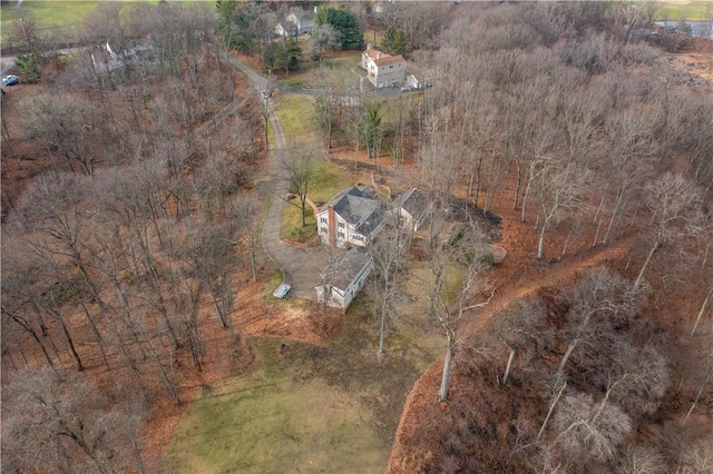 birds eye view of property featuring a rural view