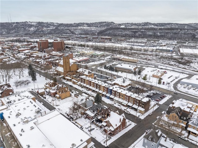 view of snowy aerial view