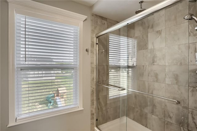 bathroom with walk in shower