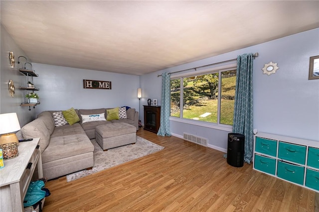 living room featuring hardwood / wood-style flooring