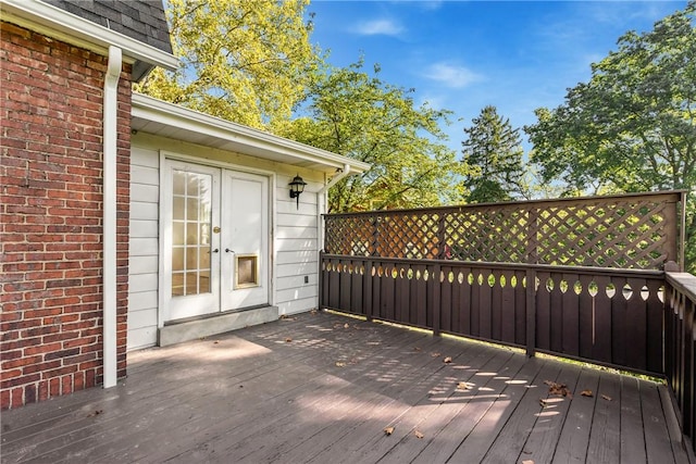 deck featuring french doors