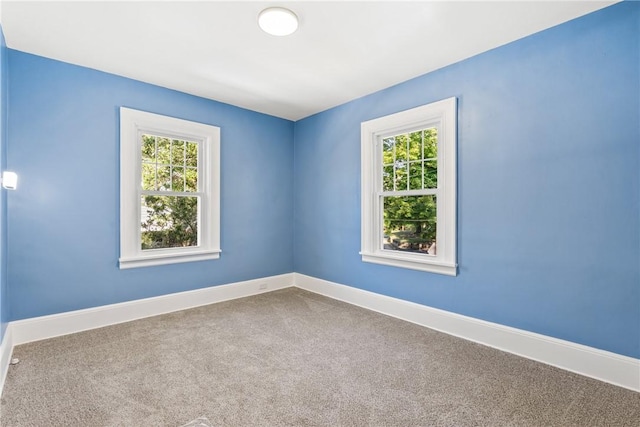 carpeted empty room with a healthy amount of sunlight