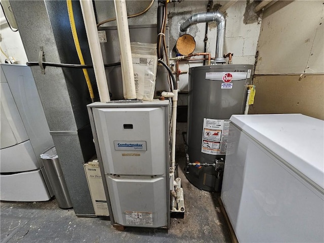 utilities featuring heating unit and water heater