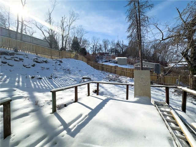 view of snowy yard