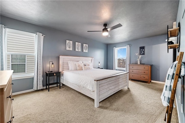 bedroom featuring carpet flooring and ceiling fan