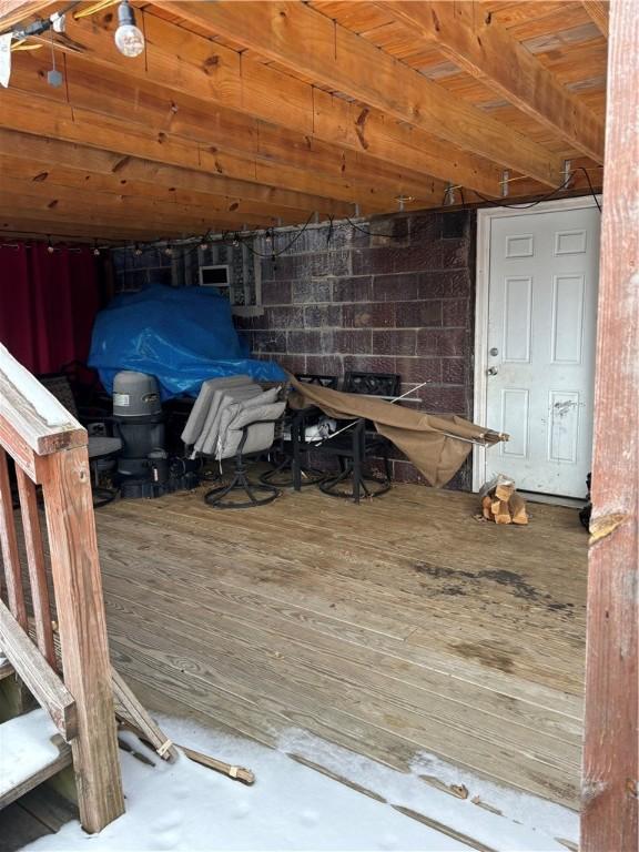 view of unfinished attic