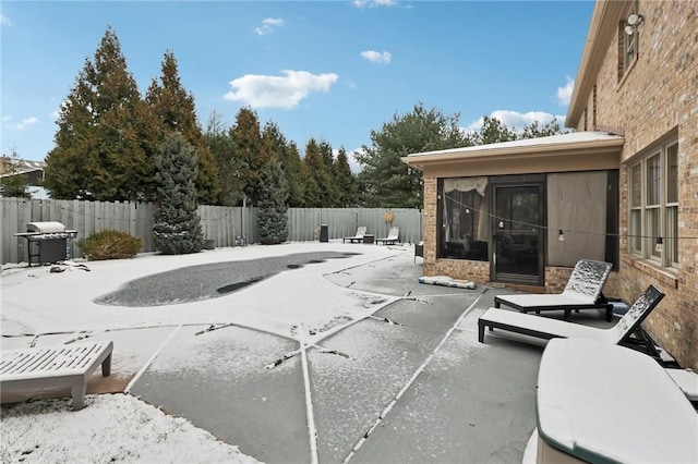 view of patio with grilling area