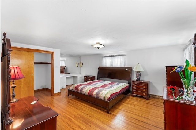 bedroom featuring light hardwood / wood-style floors