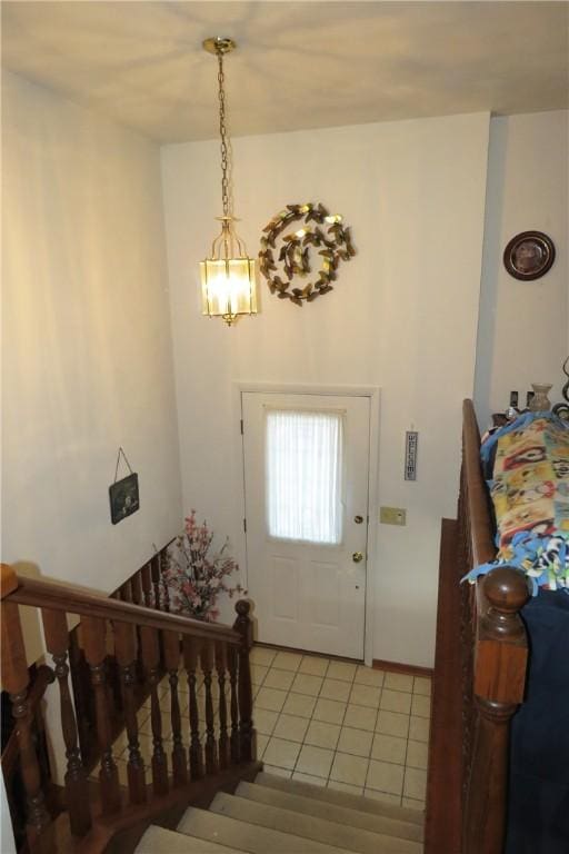 view of tiled entrance foyer