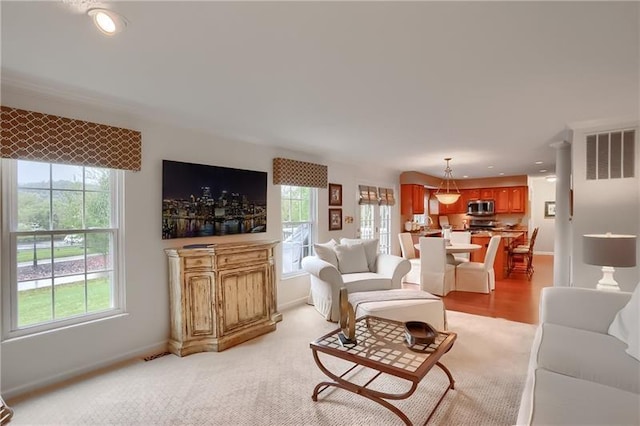 view of carpeted living room