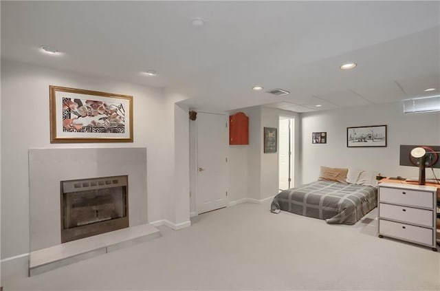 bedroom with carpet floors