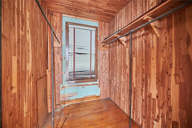 walk in closet with wood-type flooring