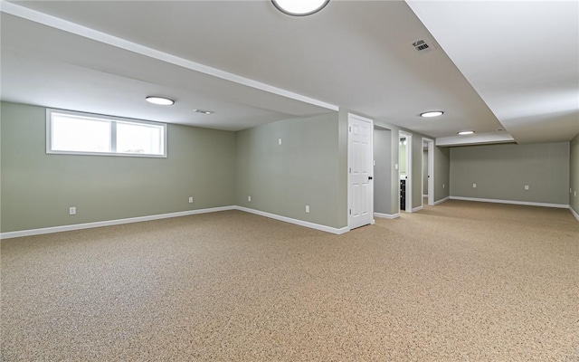 basement featuring carpet floors