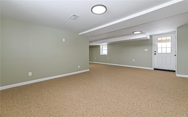 basement featuring a wealth of natural light