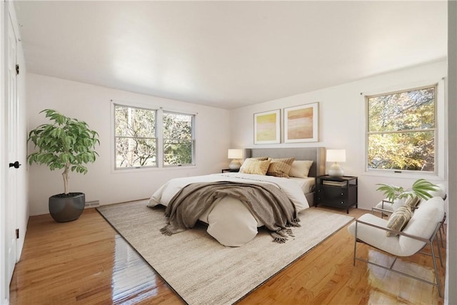 bedroom featuring light hardwood / wood-style floors