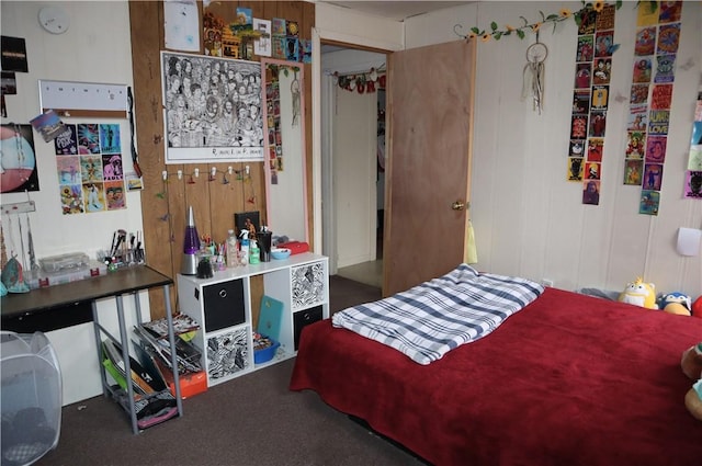 carpeted bedroom with a closet