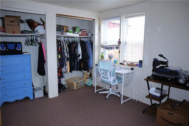 view of carpeted office