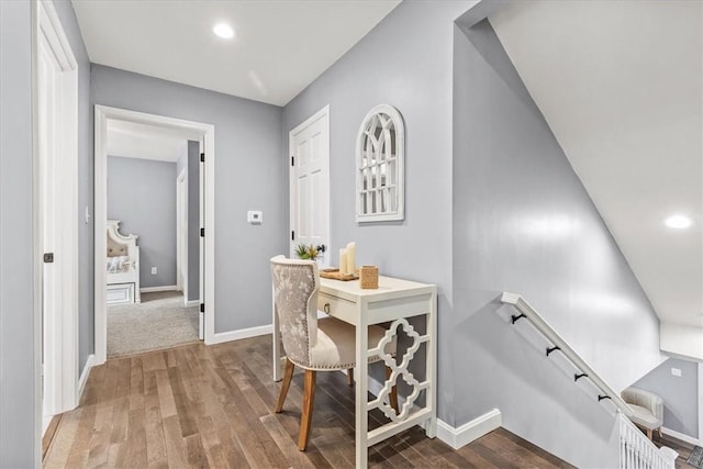 hallway featuring hardwood / wood-style floors