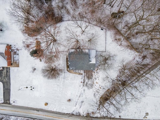 view of snowy aerial view