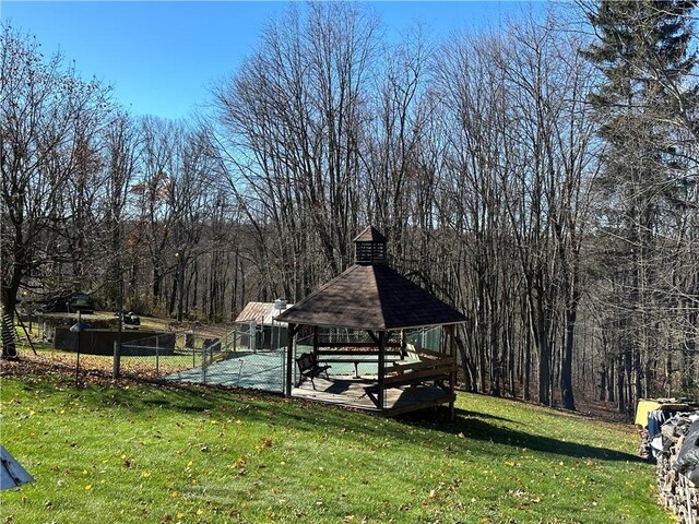134 Shanor Hts, Center Twp But, PA 16001 - view of community featuring a gazebo, a yard, and a wooded view
