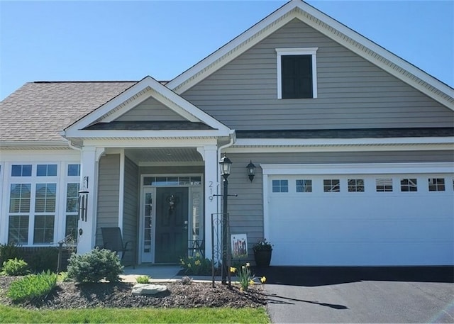 view of front of house with a garage