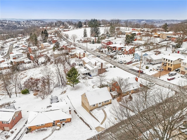 view of snowy aerial view